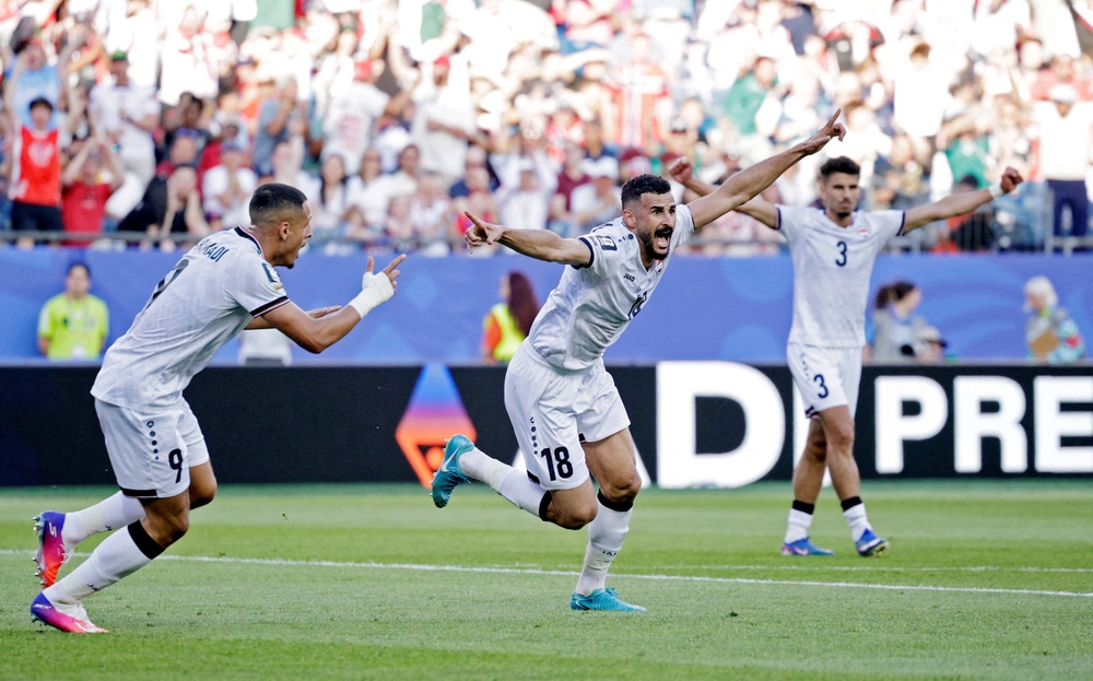 Aymen Hussein sparked wild celebrations with his first-half equaliser (Reuters)