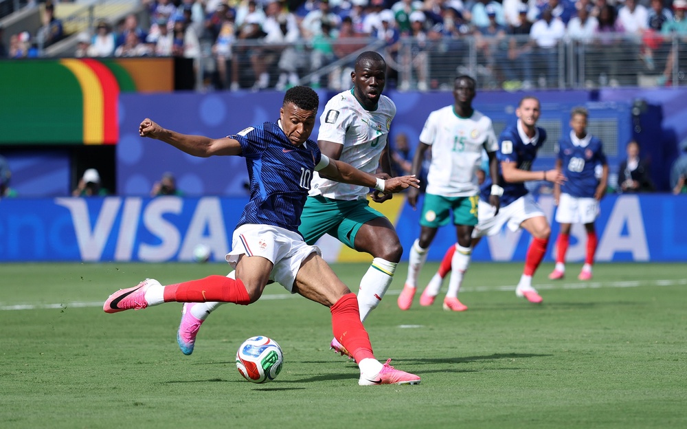 Kylian Mbappe returned to the World Cup stage by scoring twice against Senegal (Getty)