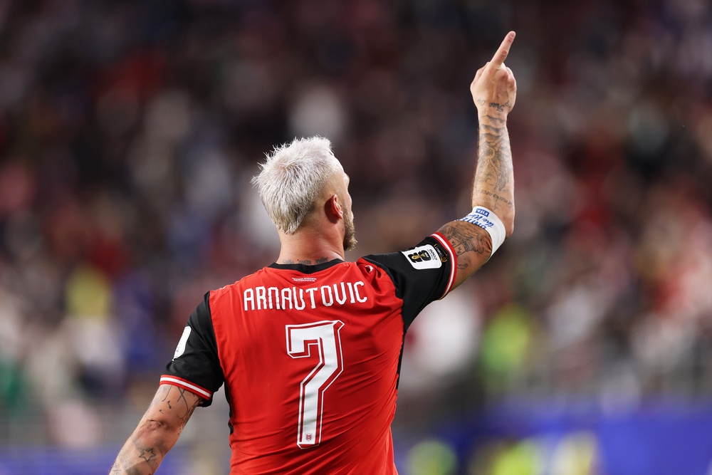 Arnautovic celebrates scoring his team's third goal (Getty)