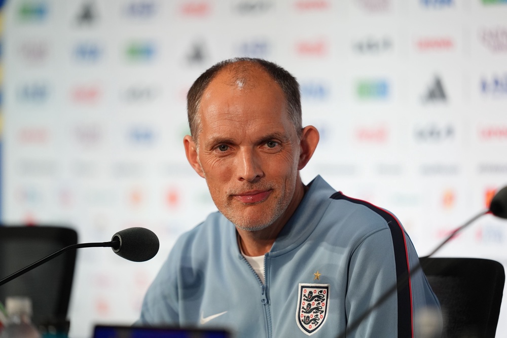 England manager Thomas Tuchel during a press conference in Dallas (Martin Rickett/PA) (PA Wire)