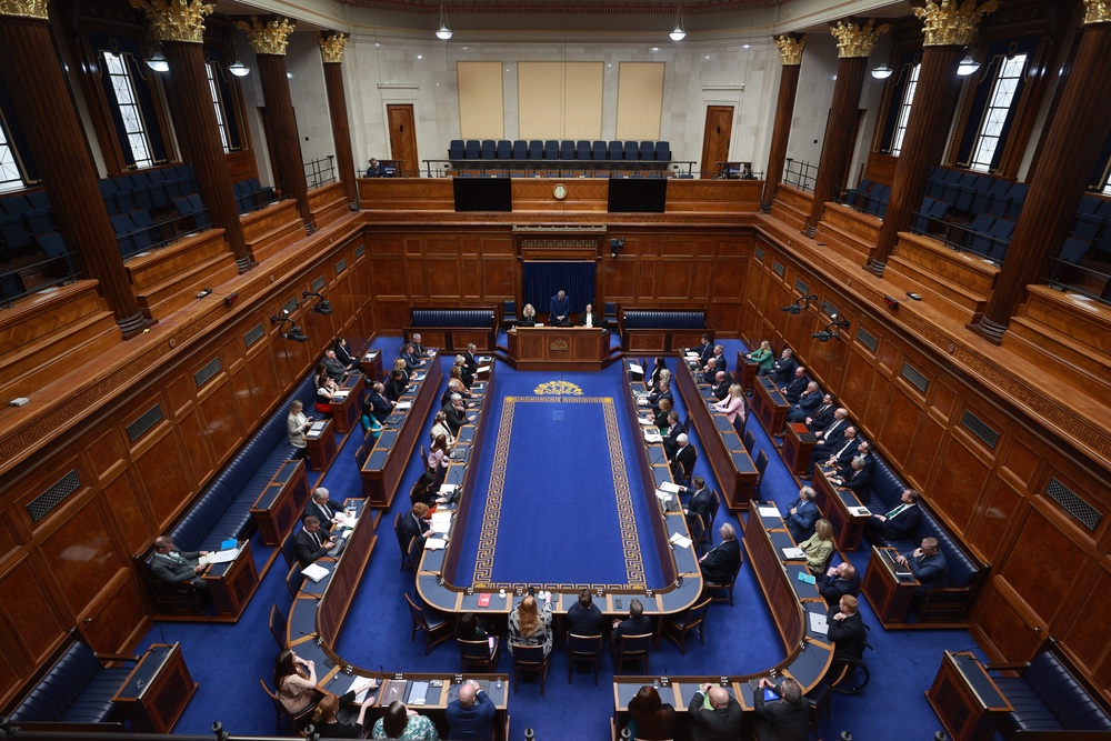 The Northern Ireland Assembly chamber in Belfast (PA) (PA Archive)