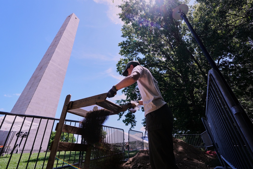 Calla Ruff, an intern from Carleton College, sifts dirt removed from an archaeological dig at the site (Copyright 2026 The Associated Press. All rights reserved)