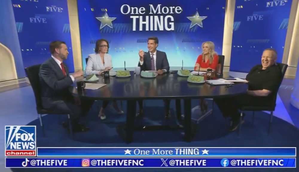 Vice President JD Vance was presented with pickle cake on ‘The Five,’ as host Jesse Watters claimed it would’ve been ‘too gay’ to serve him fudge instead (Fox News)
