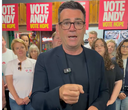 Andy Burnham made an eve-of-poll appeal for change (X)