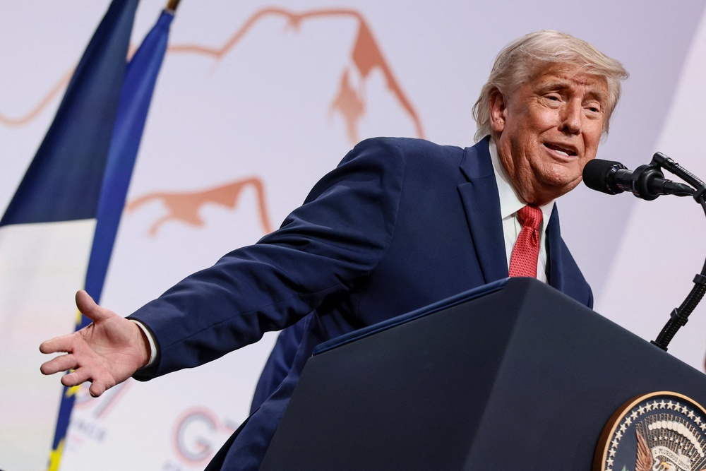 At times, the president seemed to be pleading for respect on the world stage in the rambling lead in to taking questions from reporters gathered in France (Reuters)