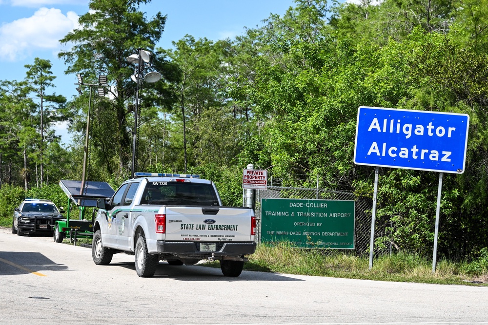 Trump administration officials have repeatedly denied allegations of abuse or environmental harm at the makeshift jail (AFP/Getty)