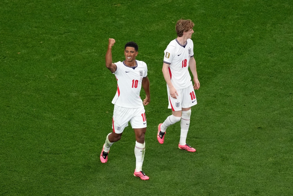 Bellingham stepped up for England and led from midfield after being handed the No 10 (PA)