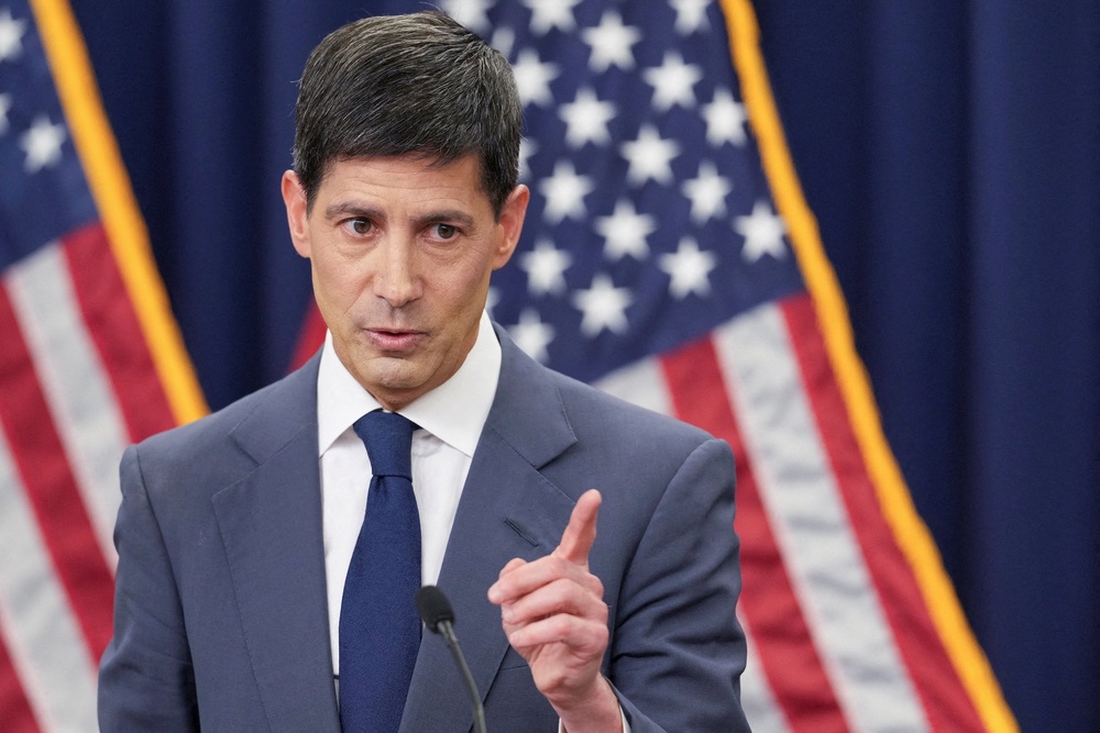 New Federal Reserve Chairman Kevin Warsh speaks to reporters in Washington on Wednesday, June 17, 2026 (Reuters)