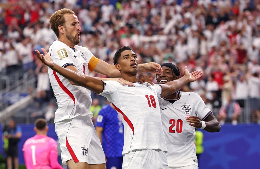 Jude Bellingham scored England’s third in the win against Croatia after Harry Kane’s first-half double (Getty)