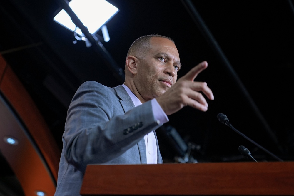 House Minority Leader Hakeem Jeffries, a fellow New Yorker, has tried to push back against the Mamdani-backed democratic socialist challengers, endorsing and campaigning for the embattled incumbents in a proxy fight with the mayor (AP)