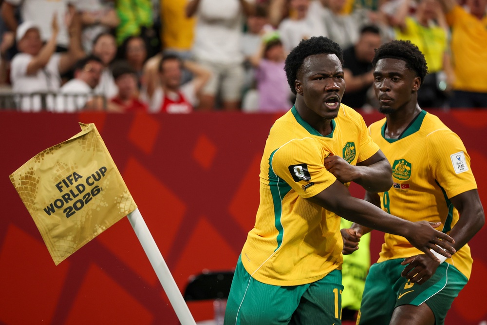 Image from: USA v Australia LIVE: Dominant World Cup co-hosts double lead over Socceroos after tight VAR call