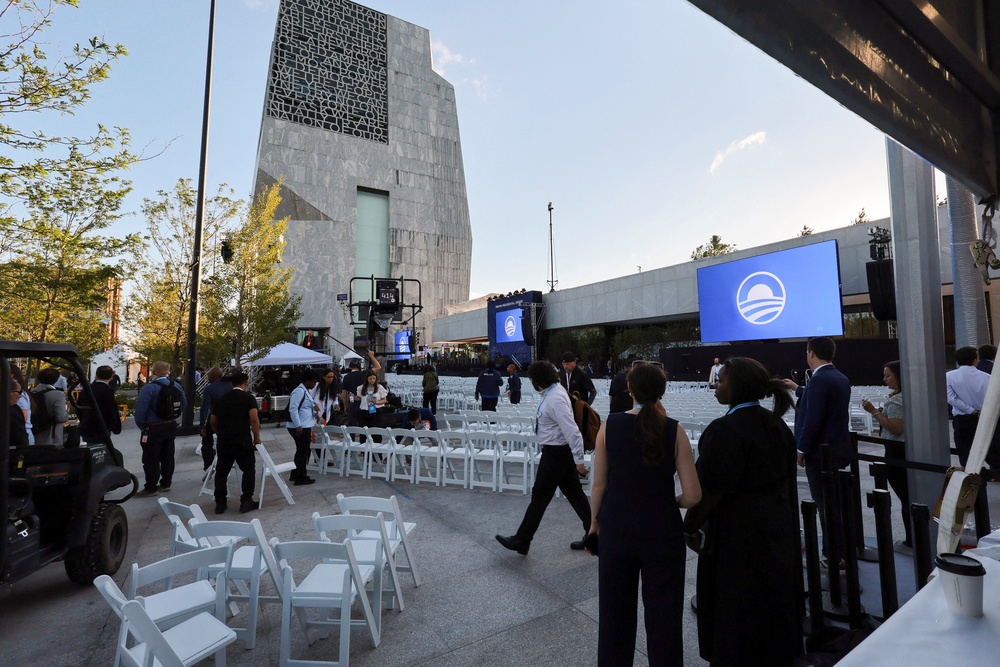 The dedication ceremony at the Obama Presidential Center Museum is set to start at noon ET (Reuters)