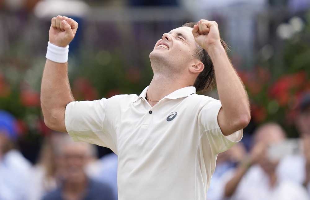 Arthur Fery defeated France’s Adrian Mannarino to reach the last eight at Queen’s Club (Andrew Matthews/PA) (PA Wire)