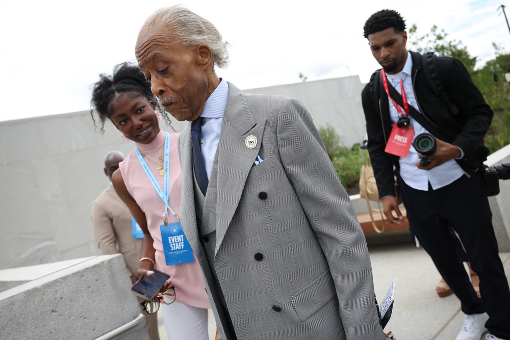 Al Sharpton has arrived at the dedication ceremony for the Barack Obama Presidential Center (Getty)
