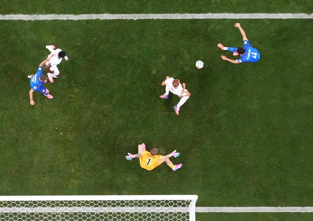 Harry Kane put his body on the line to make a late block (Reuters)