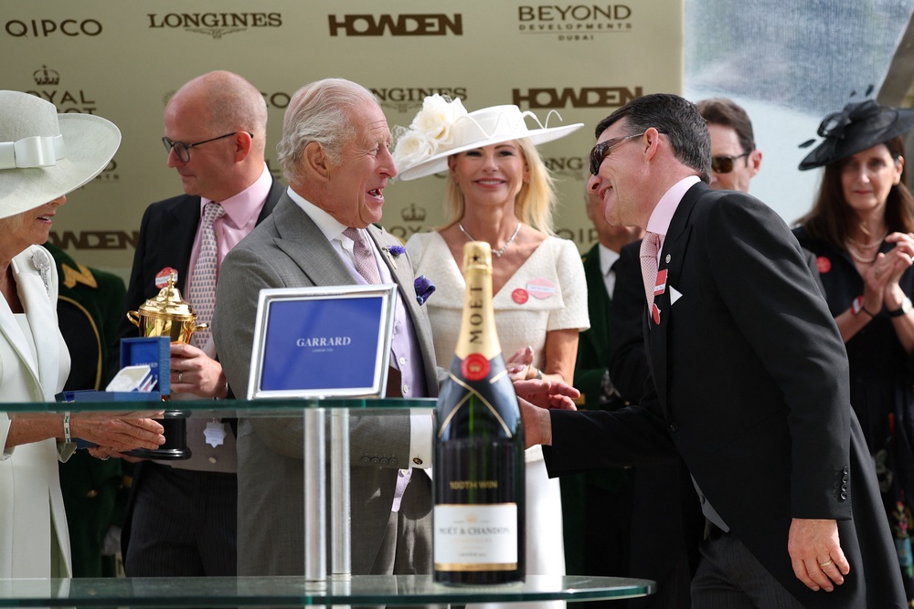 O'Brien was congratulated by the King and Queen (Reuters)