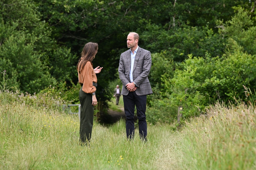 Managing director Rachel Phillips and the Prince of Wales on the 120-acre farm (Hugh Hastings/PA) (PA Wire)
