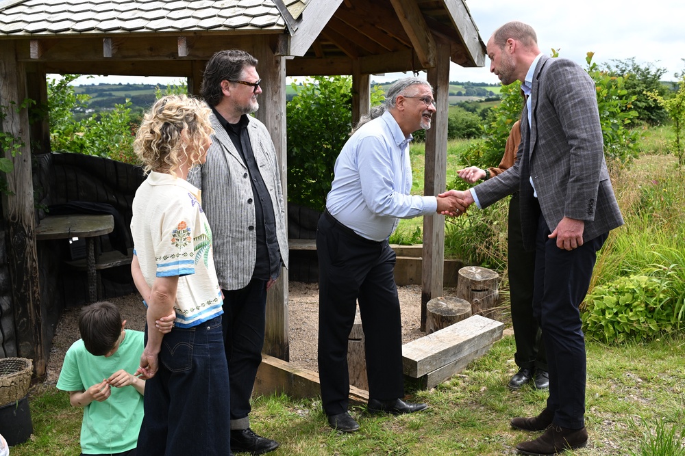 The Prince of Wales meets locals during a visit to the Apricot Centre (Hugh Hastings/PA) (PA Wire)