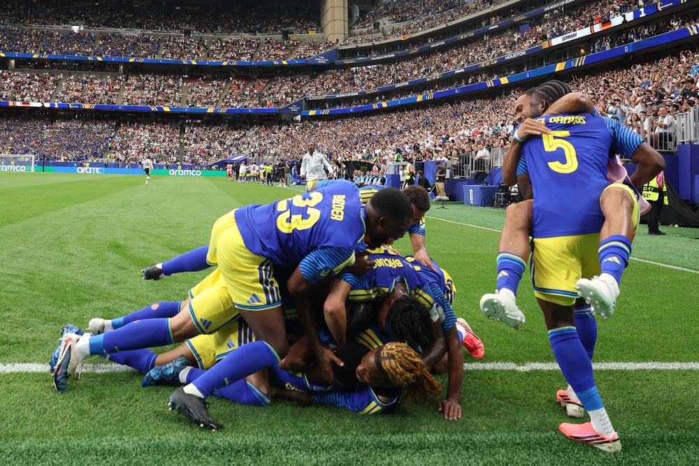 Curacao celebrate their first World Cup goal against Germany (Getty)