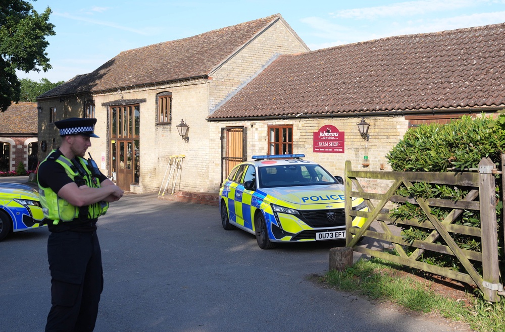 Police outside Johnson’s of Old Hurst (Joe Giddens/PA) (PA Wire)