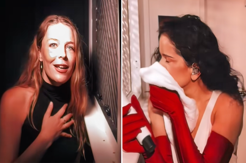 Rogers told Rosalía (right) about her disastrous date experience during the Spanish singer's New York City concert (Rolling Stone/TikTok)