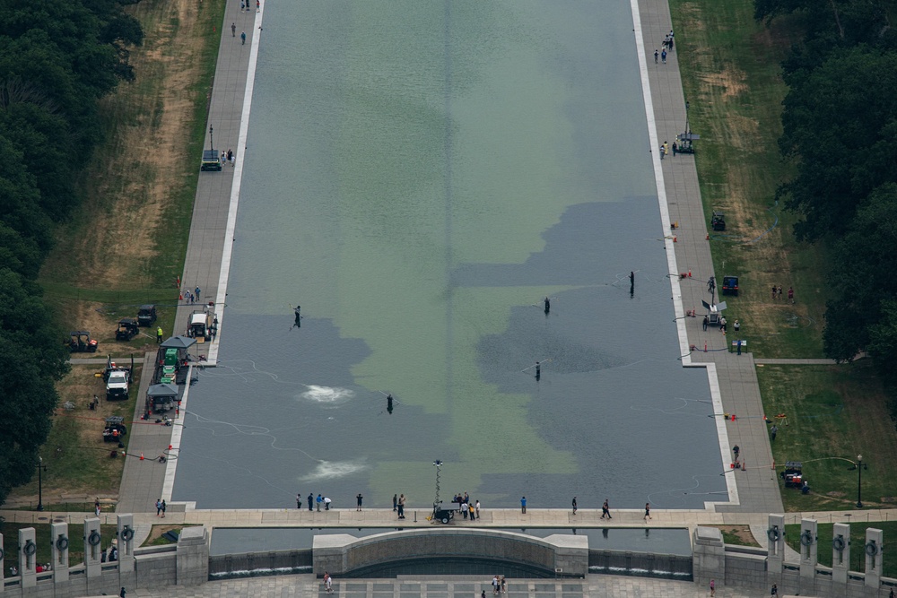 The Lincoln Memorial Reflecting Pool refurbishing joins sweeping, Trump-led projects across the nation’s capital, which he has sought to renovate in his image with multi-million dollar construction projects at taxpayer expense (Reuters)