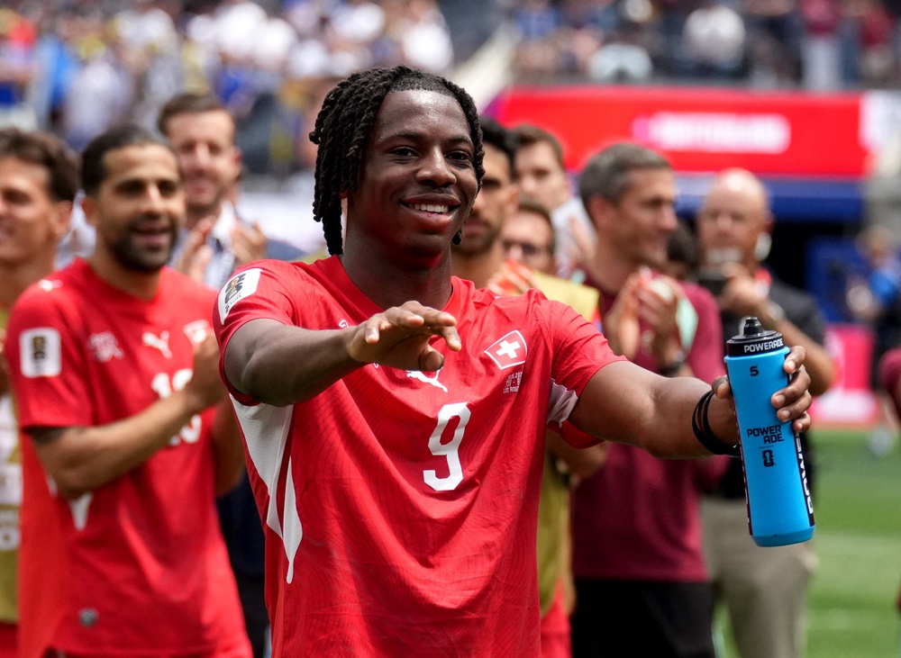Johan Manzambi has been Switzerland’s leading scorer this tournament (Reuters)