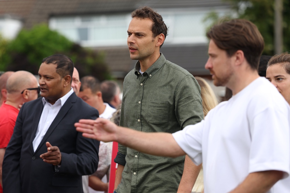 Former Labour MP for Makerfield, Josh Simons, at the victory rally (Getty)