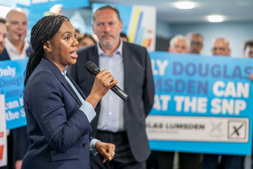 Conservative Party leader Kemi Badenoch hailed Douglas Lumsden’s victory in the Aberdeen South by-election (PA) (PA Wire)