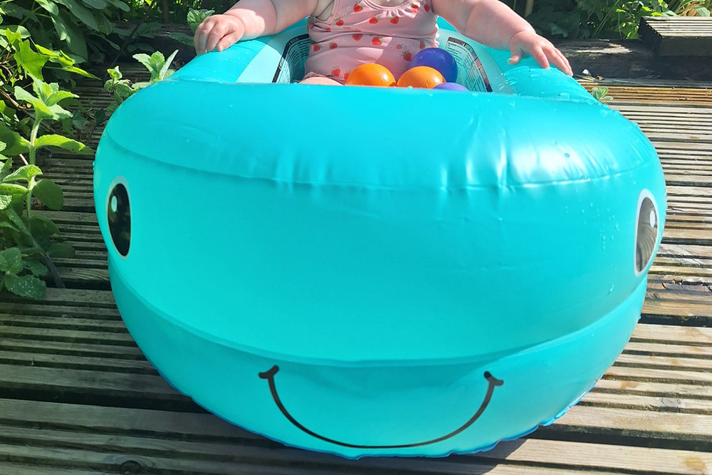 It comes with 10 coloured balls for extra play, and there’s a jingle to the whale’s tail (Rebecca Moore/The Independent)