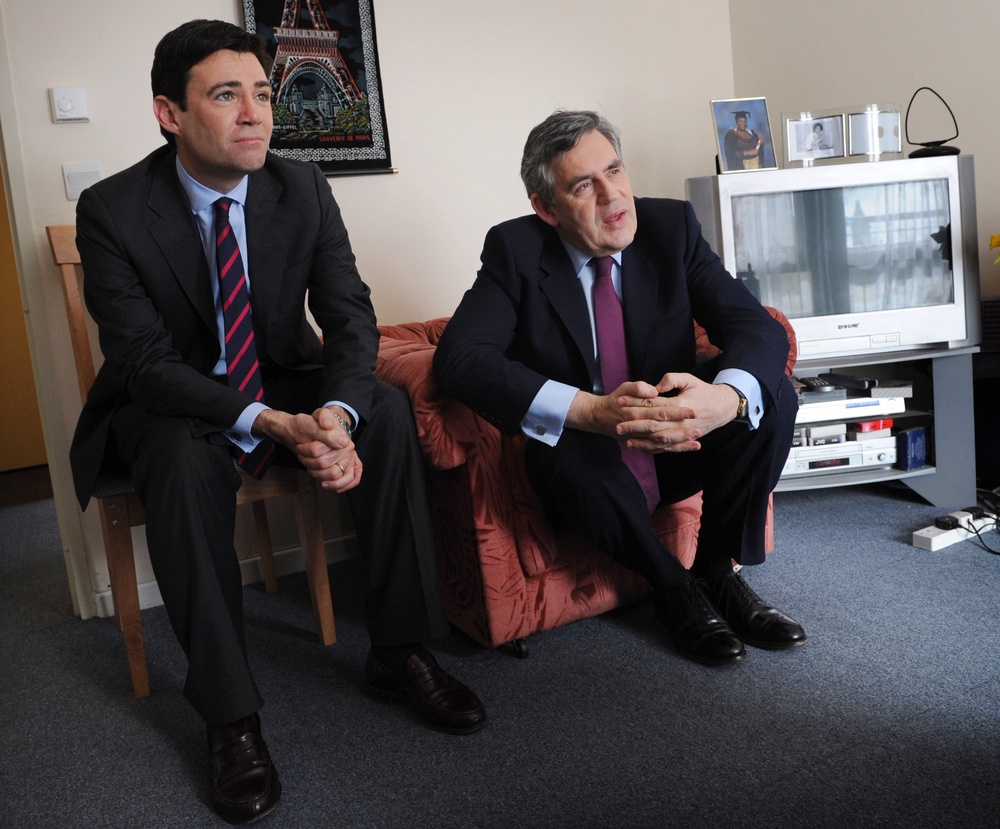 2010: Suited up with Gordon Brown in the New Labour era (AFP/Getty)