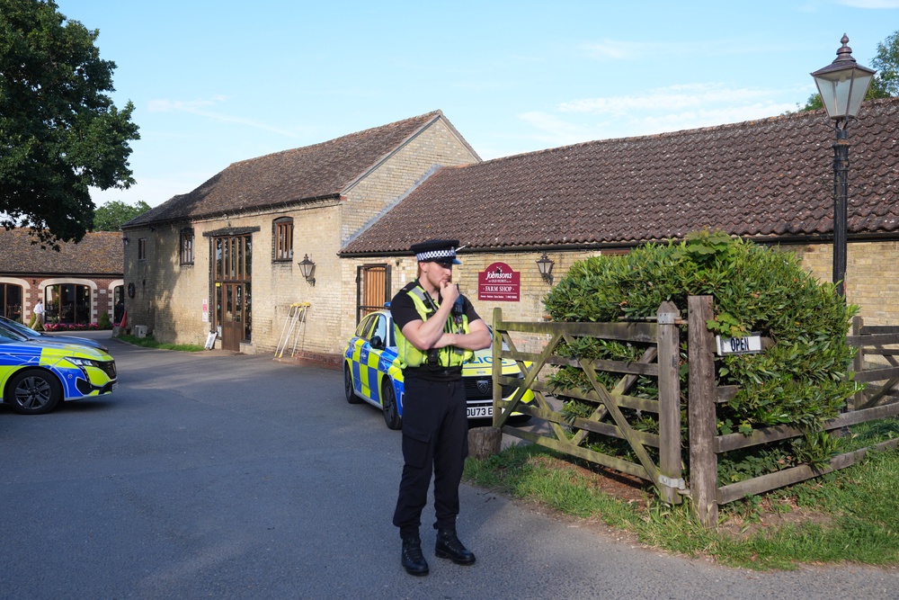 Police at Johnsons of Old Hurst, in Huntingdonshire (Joe Giddens/PA) (PA Wire)