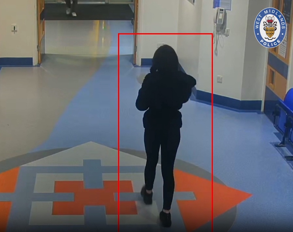 Lily leaving the maternity unit at Russells Hall Hospital after having visited her premature baby in neonatal intensive care (West Midlands Police/PA)