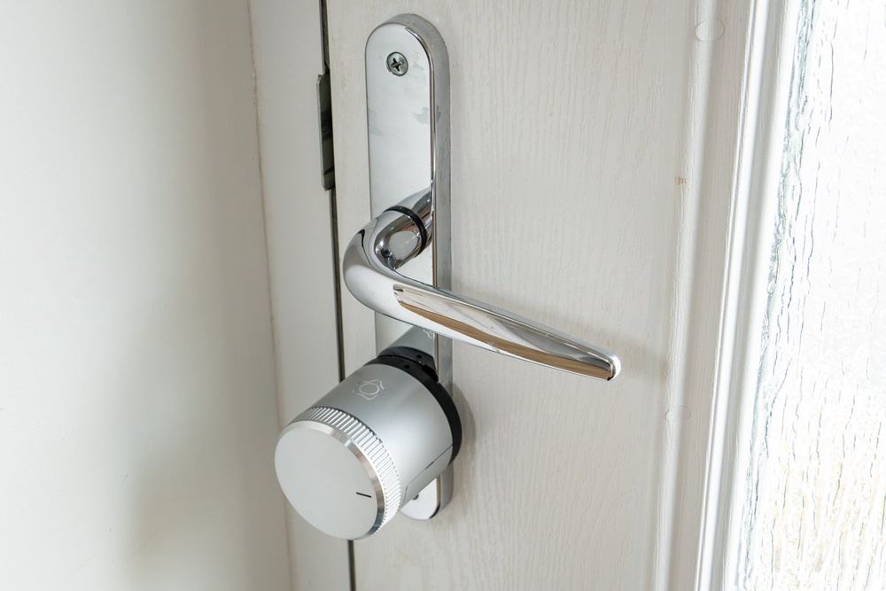 Verisure also offers an optional motorised door lock with its alarm system (Alistair Charlton / The Independent)