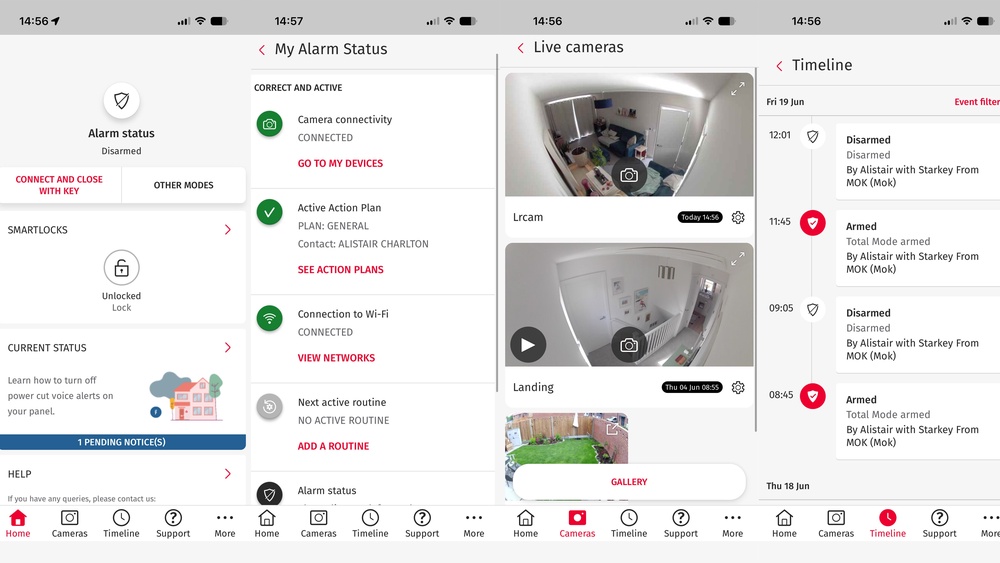 The Verisure smartphone app adequately covers the basics, but lacks the functionality of smarter alarm systems (Alistair Charlton / The Independent)