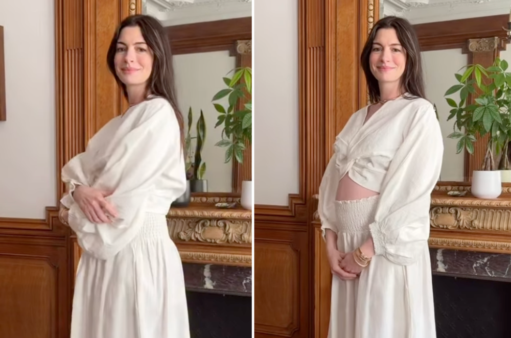 ‘Baby, I’m yours’: Anne Hathaway revealed her pregnancy on Instagram in June (annehathaway/Instagram)