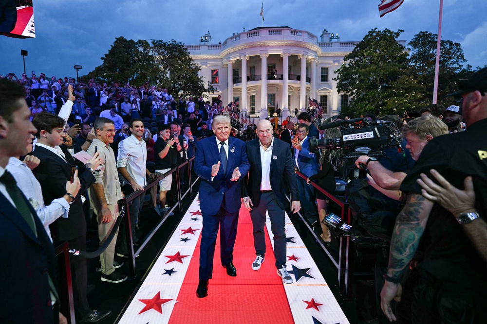 Authorities have arrested two more people in Missouri and Washington state in connection with a planned attack targeting President Donald Trump’s UFC event at the White House earlier this month (AFP/Getty)