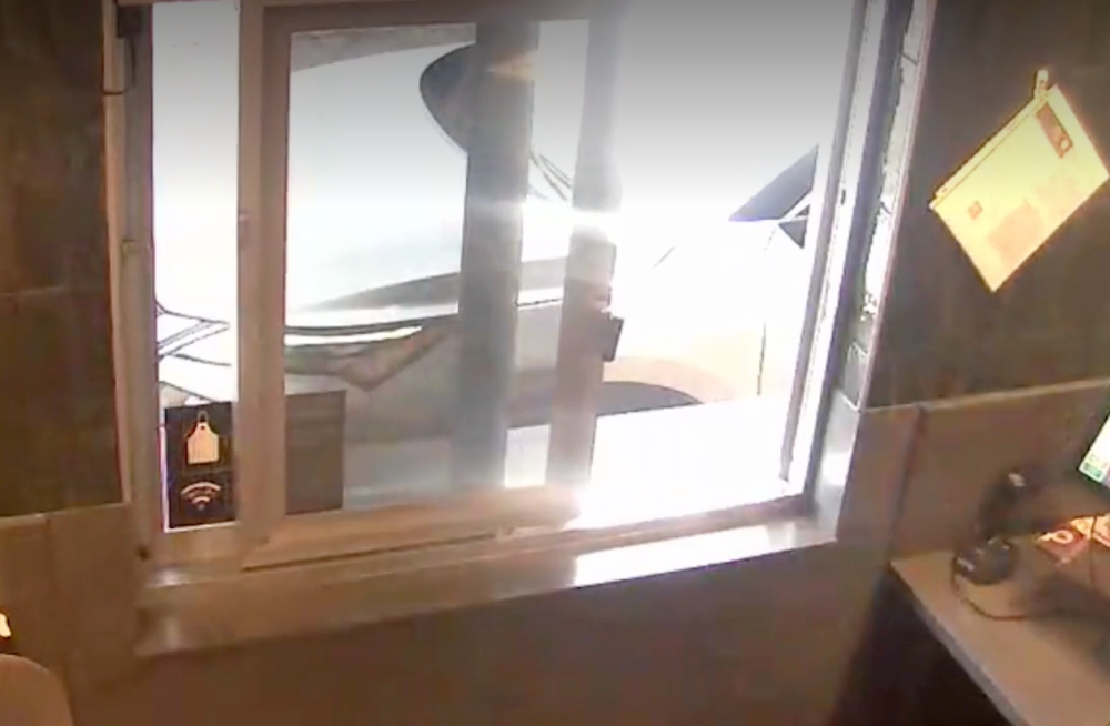 A customer was spotted reversing their car out of the Starbucks drive-through after they realized what was happening inside the store (Fox 2)