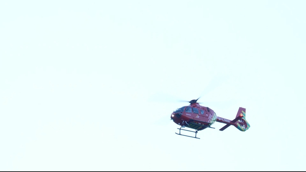An Air Ambulance at the scene (PA)