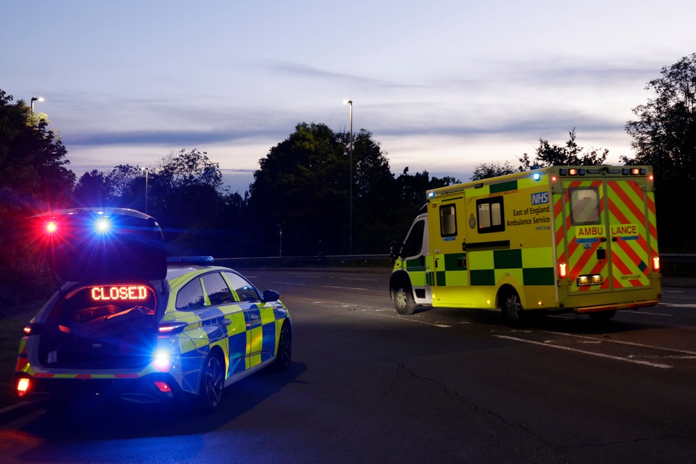 Emergency services remained on the scene on Friday evening (Getty)