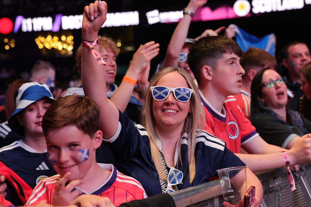 Thousands of fans attended the fan zone at the Ovo Hydro (Steve Welsh/PA) (PA Wire)