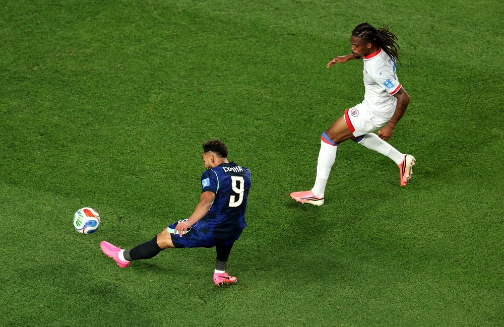 Cunha produced a superb finish with his weaker foot to give Brazil a second goal (Getty)