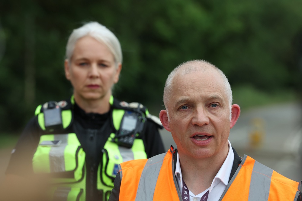 Will Rogers, managing director at East Midlands Railway, and chief constable Lucy D’Orsi of British Transport Police spoke at a press conference on Saturday (Chris Radburn/PA) (PA Wire)