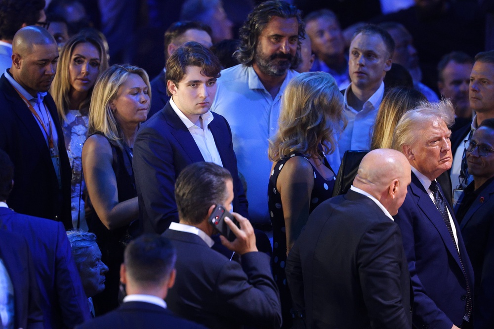Barron Trump was spotted at the White House's UFC Freedom 250 event last week, alongside other members of his family (Getty Images)