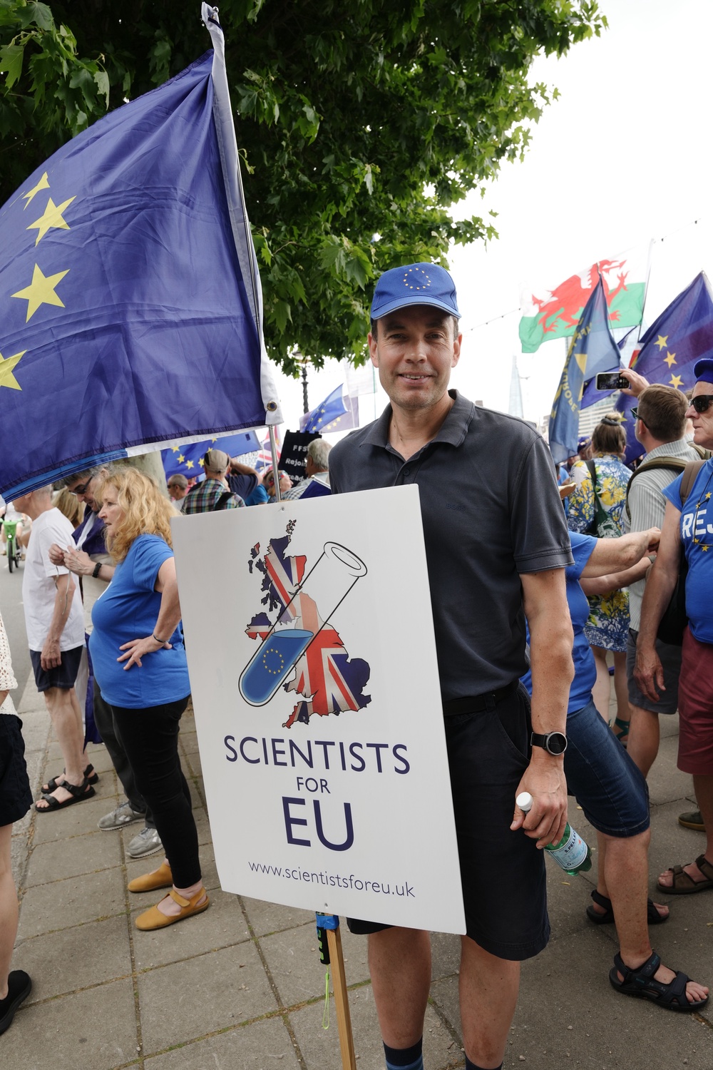 Prof Arttu Rajantie during a National Rejoin March in London (Jeff Moore/PA) (PA Wire)