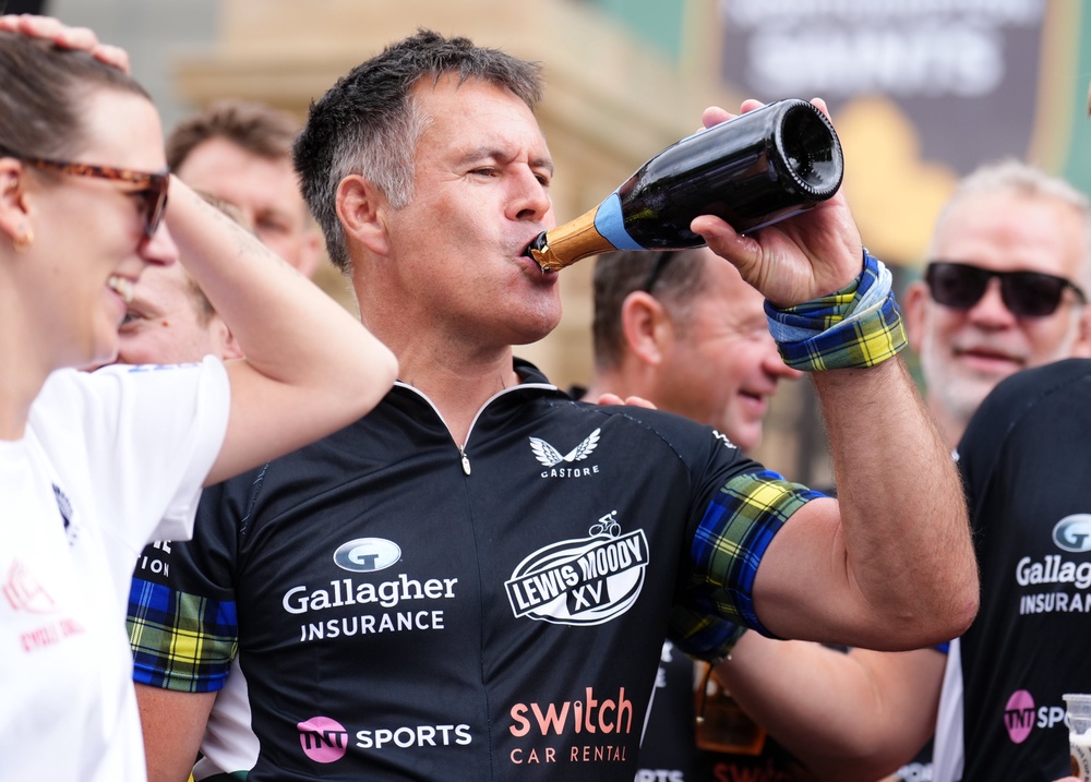 Ex-rugby international Kenny Logan was part of the support team during the ride (Mike Egerton/PA) (PA Wire)
