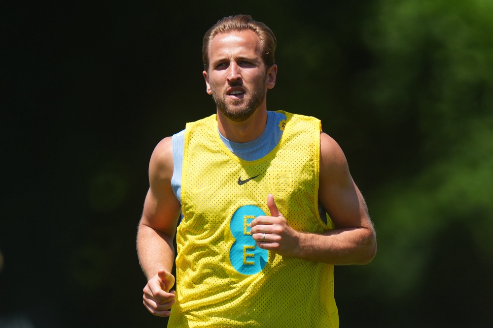 England's Harry Kane during a training session at Swope Soccer Village, Kansas City (PA)