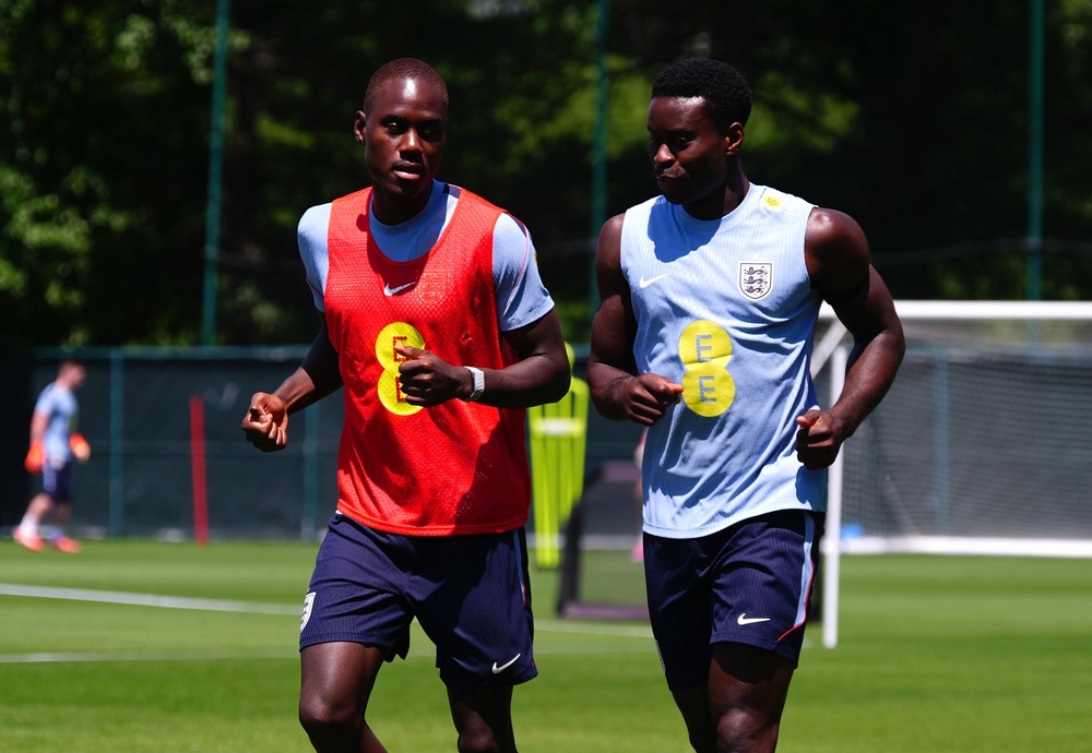 Chalobah and Marc Guehi during a training session (PA)