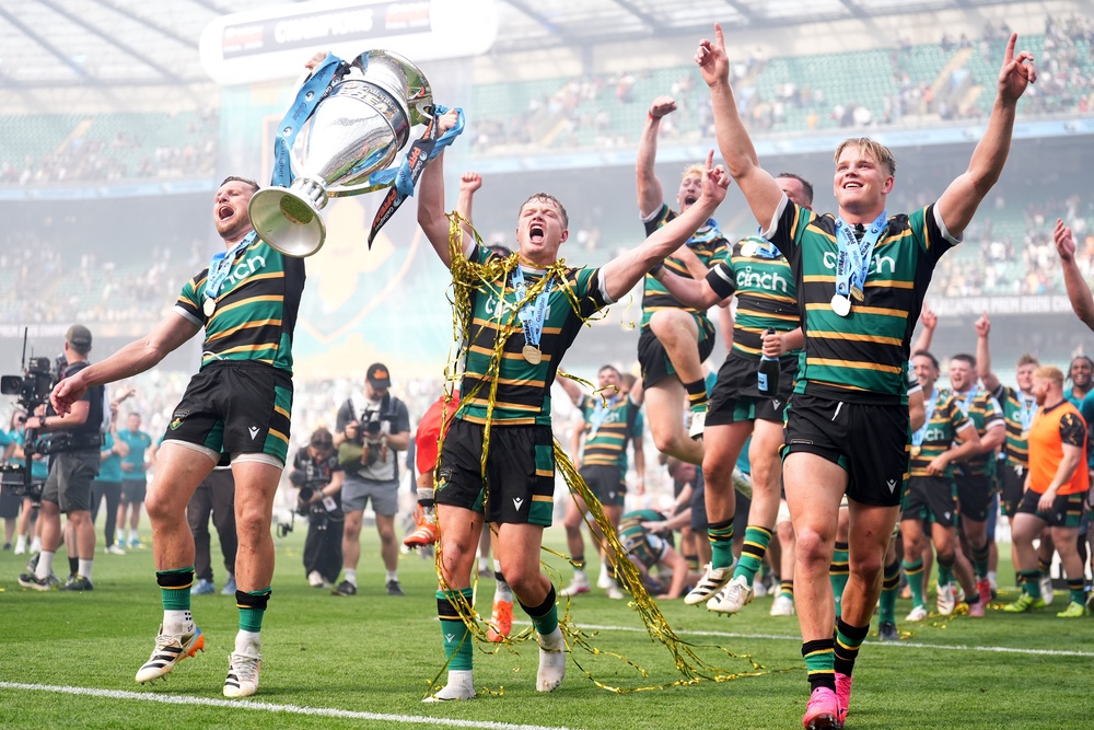Hearn feels Fin Smith (centre) and Pollock are at the vanguard of rugby’s future (PA)