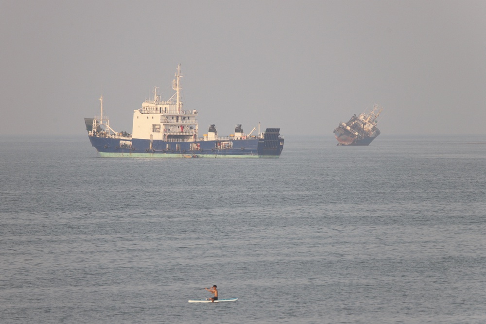 Ships in the Strait of Hormuz, which Iran once again declared closed to international traffic this weekend (Reuters)